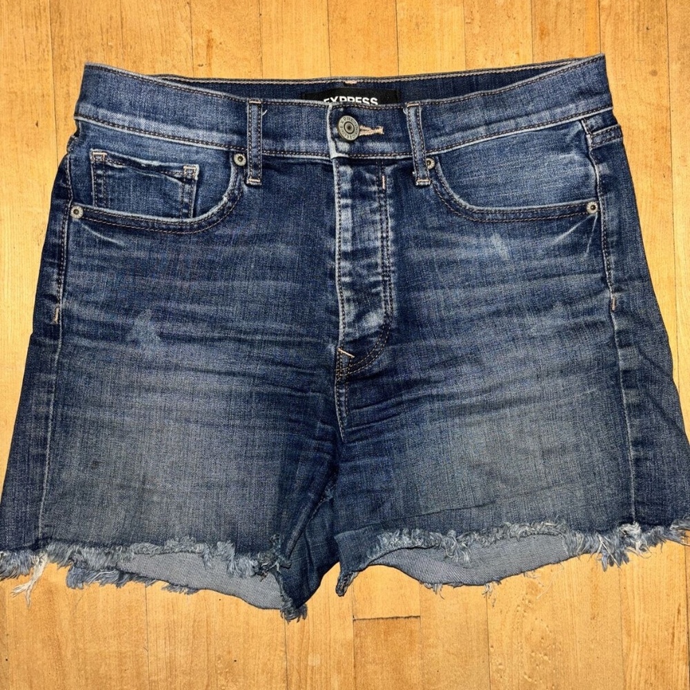 Express Women's Midi Shorts Vintage High Rise Button Fly Size 4